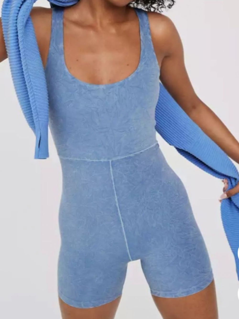 OFFLINE by Aerie "Real Me" One-Piece Athletic Bodysuit/ Romper XS Blue